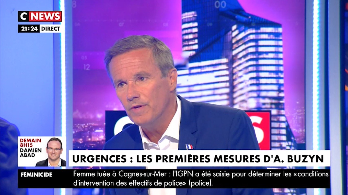 Nicolas Dupont Aignan invité sur CNews lundi 2 septembre 2019