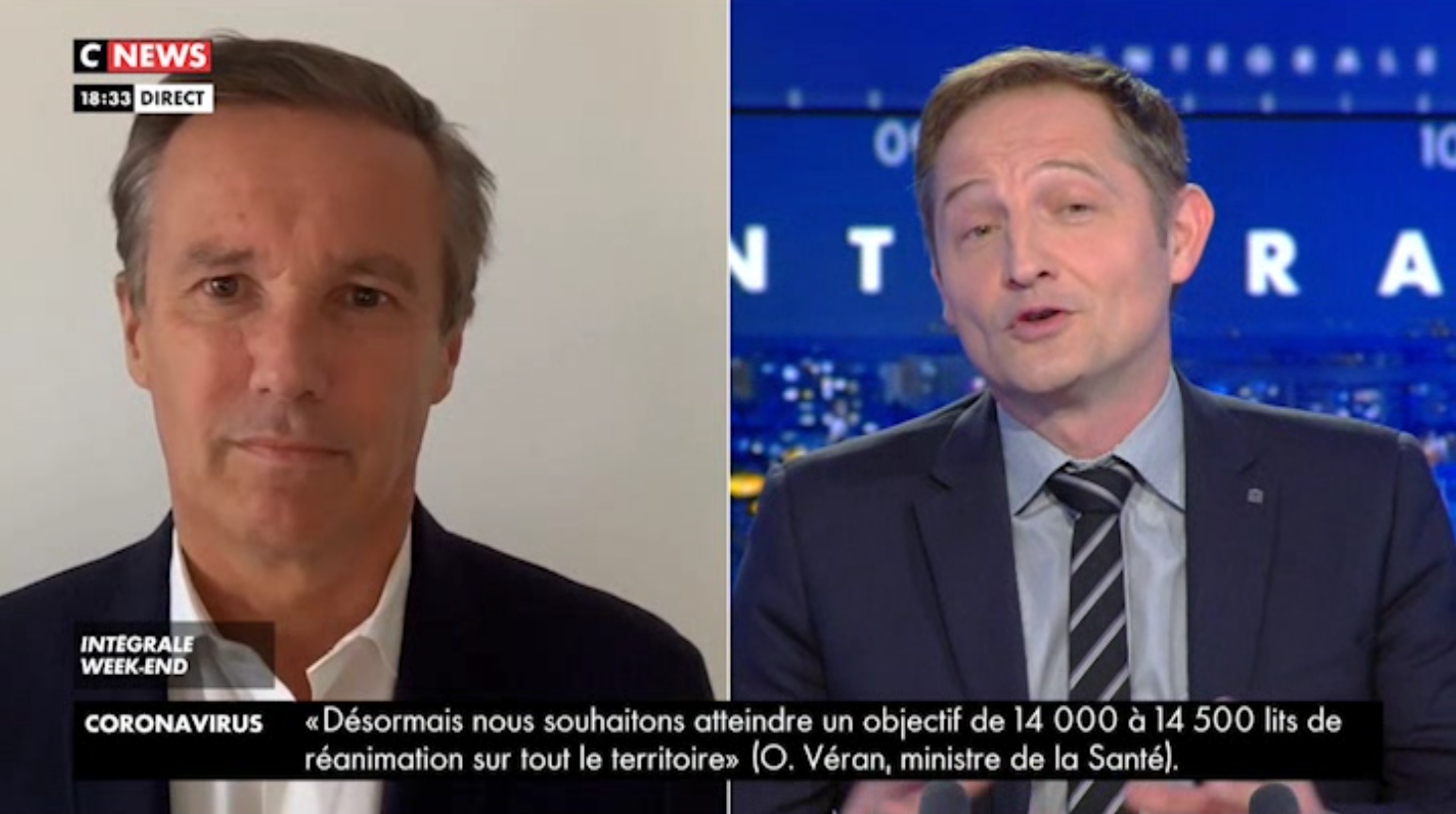 Nicolas Dupont Aignan invité sur CNews 29 mars 2020 Debout La France