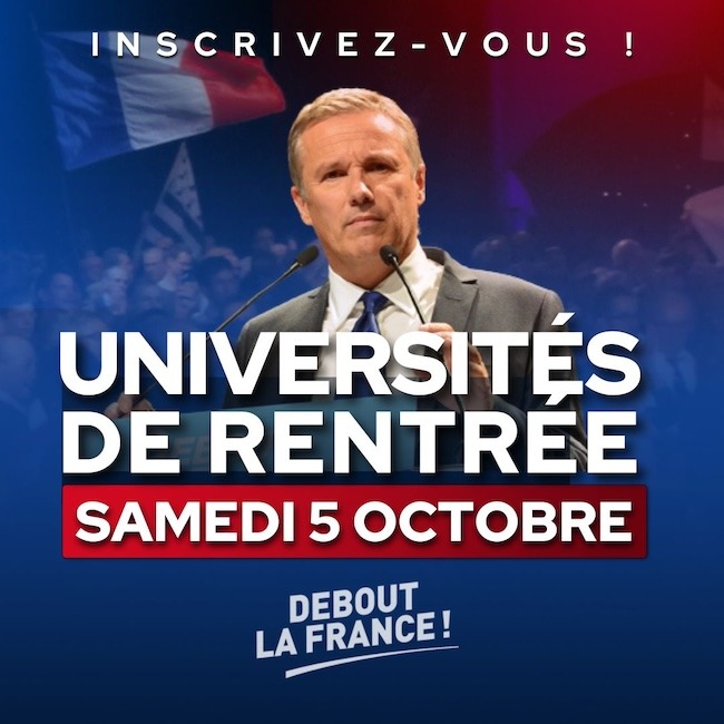 Universités de Rentrée – Samedi 5 octobre : Inscrivez-vous !